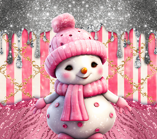 kleiner Schneemann rosa