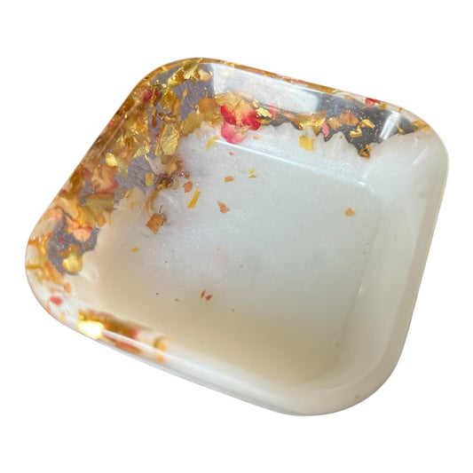 kleine quadratische Schale Weiß