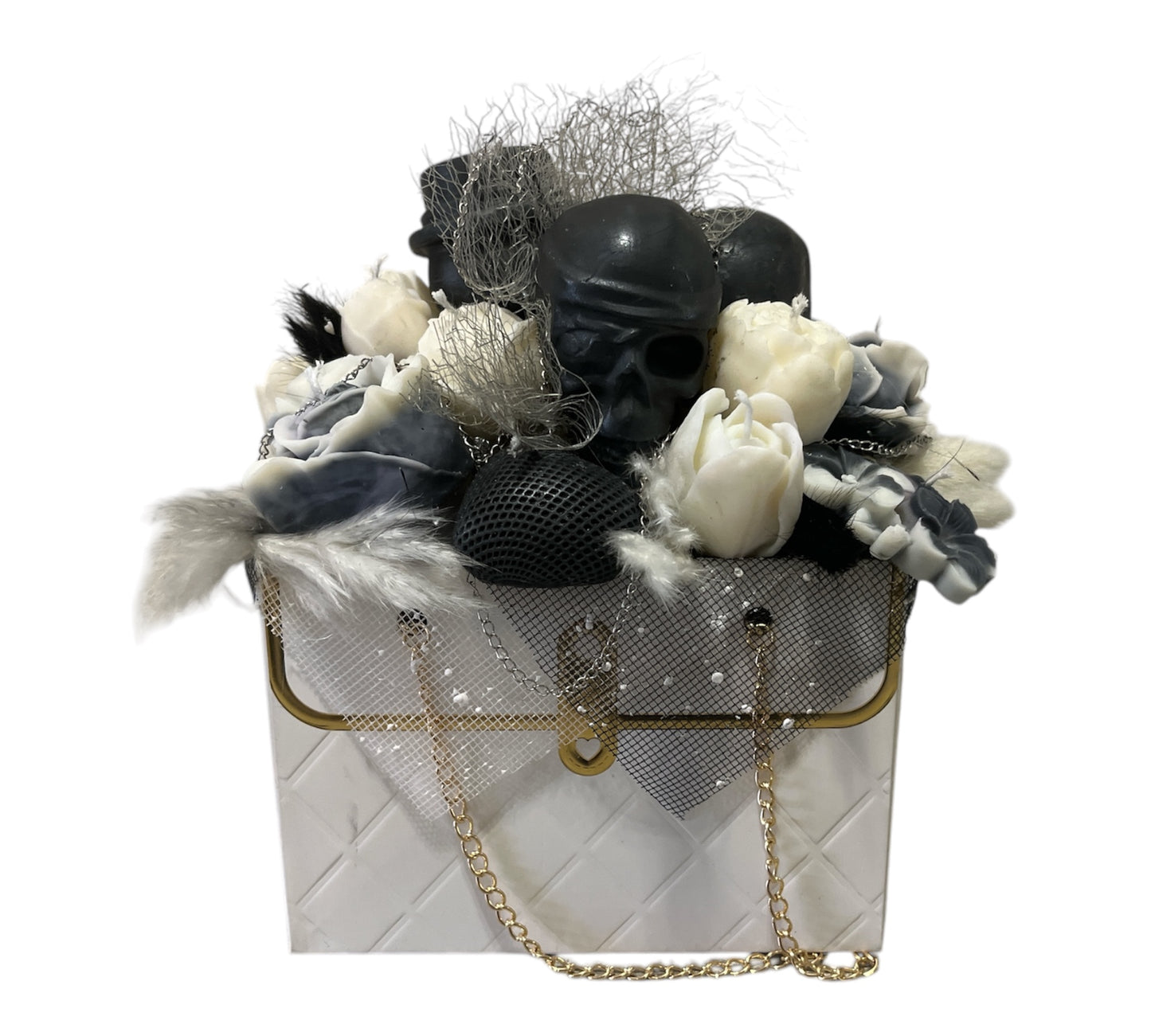 Große Blumenbox Totenkopf schwarz
