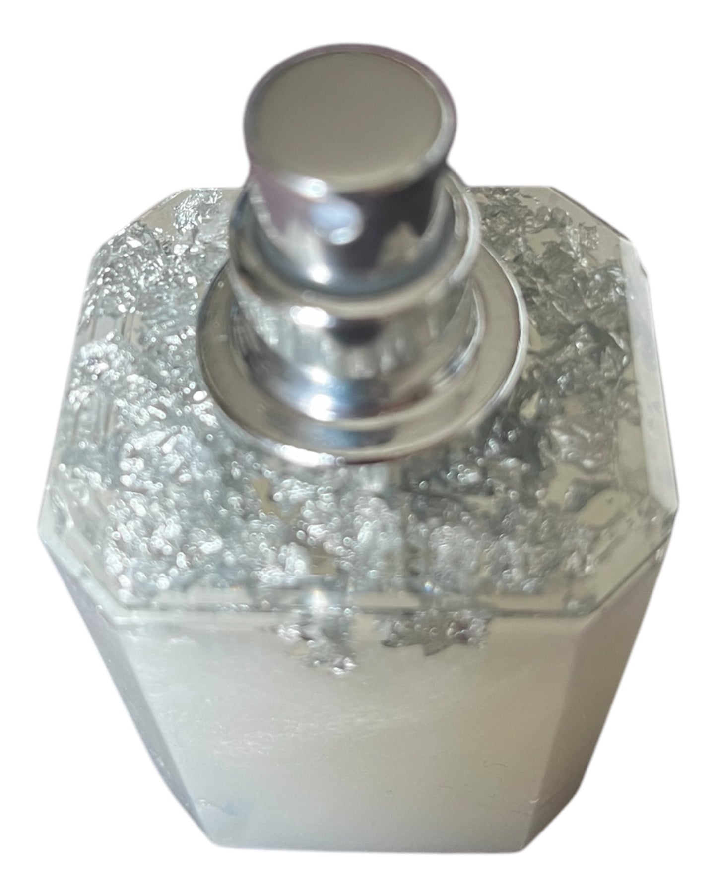 Parfumflasche mit Zerstäuber Weiß/Silber