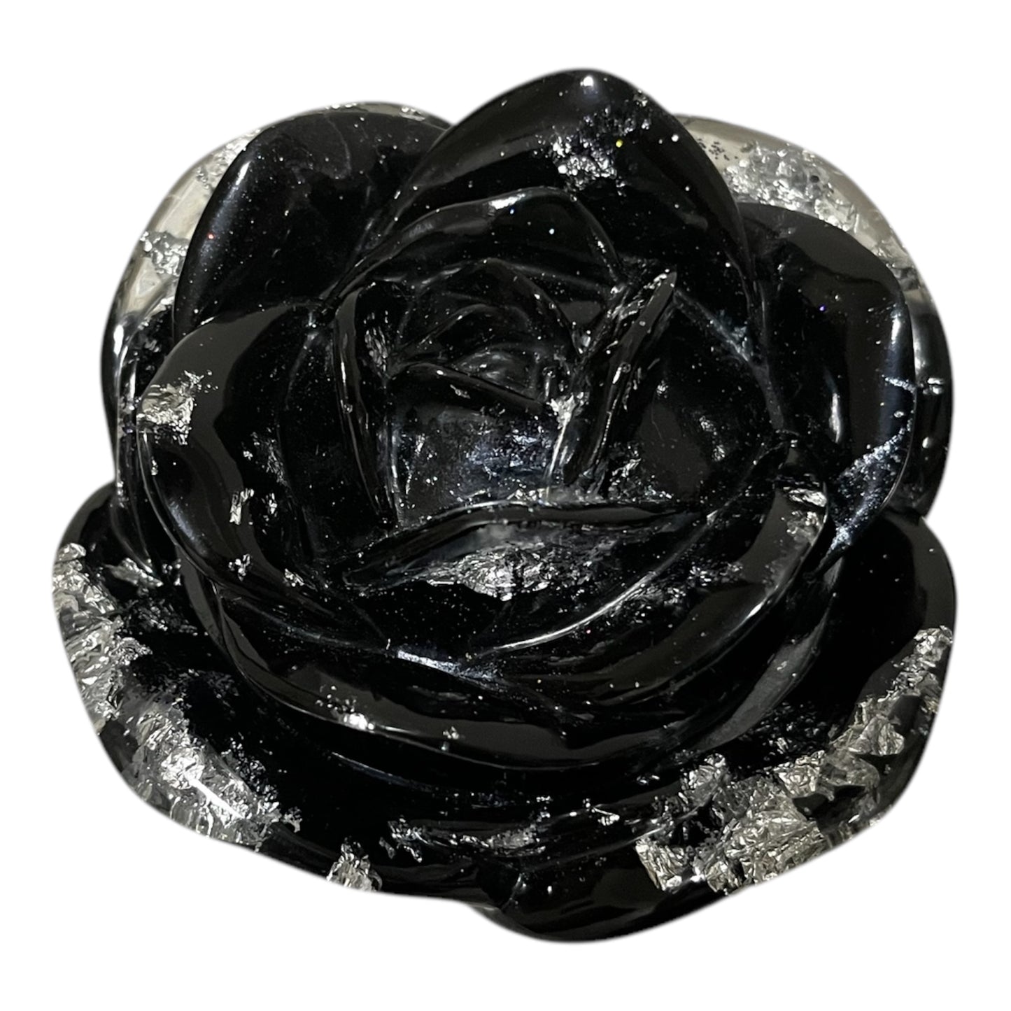 Runde große Rosendose Schwarz