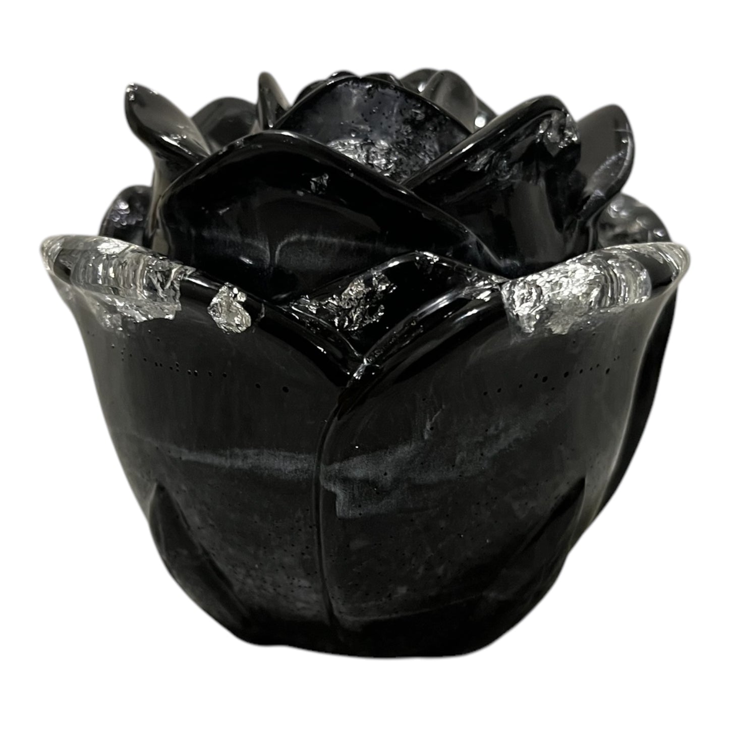 Runde große Rosendose Schwarz