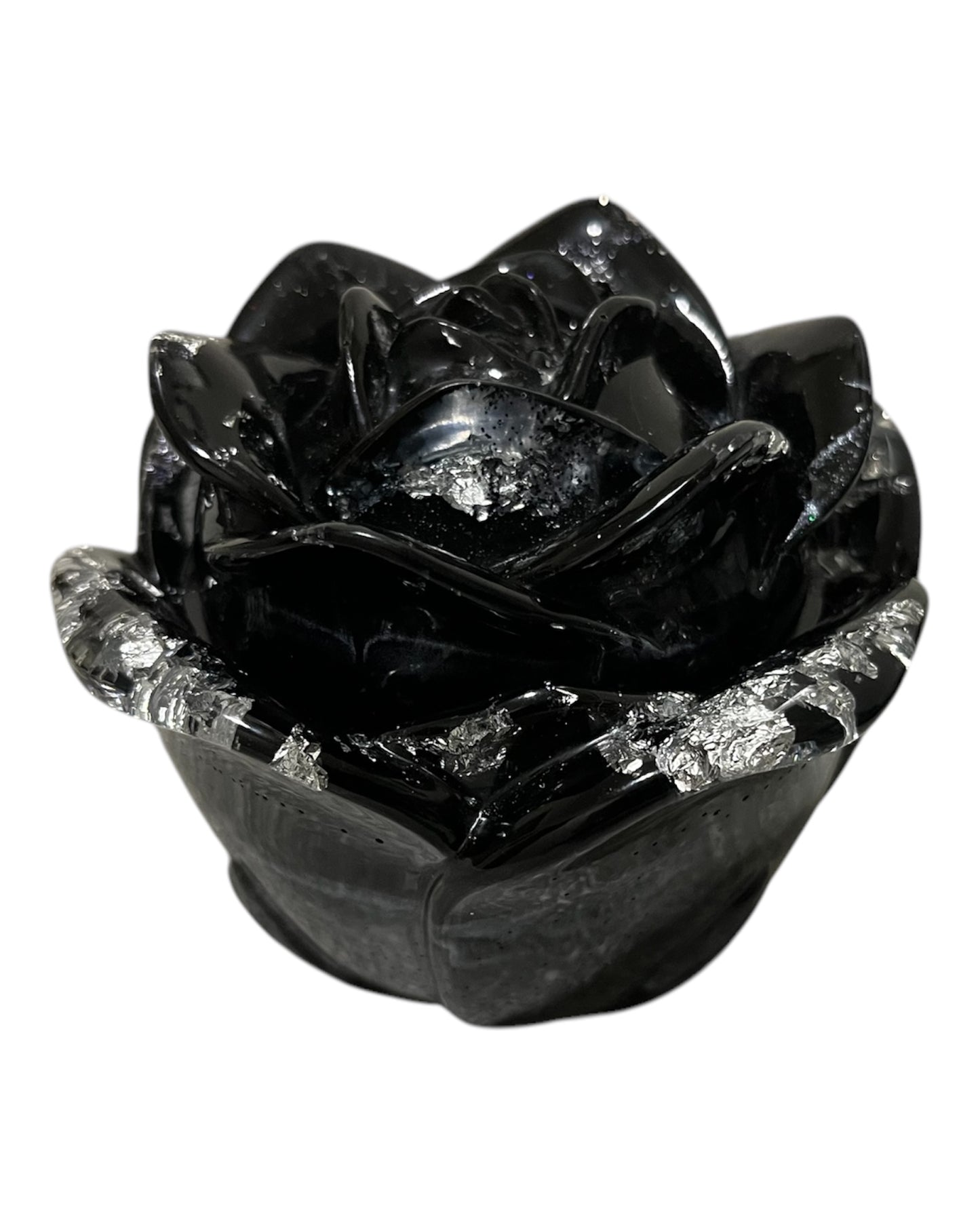 Runde große Rosendose Schwarz