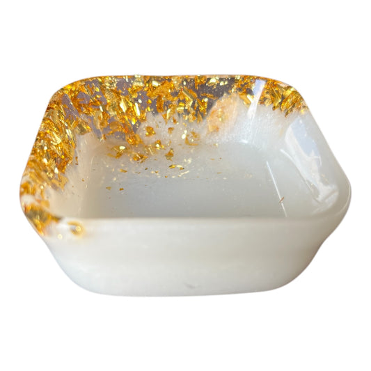 kleine quadratische Schale Weiß