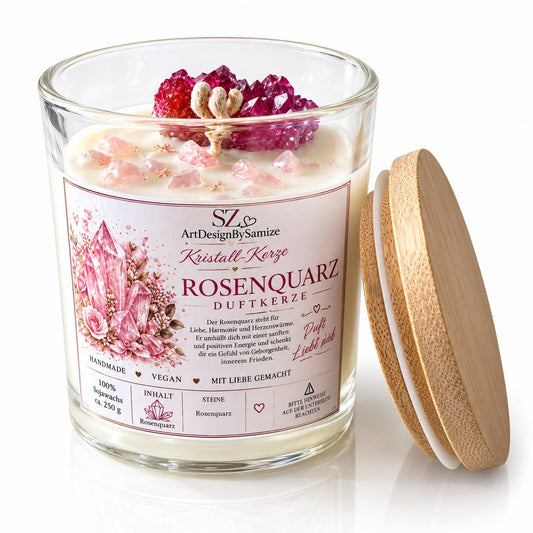 ROSENQUARZ – Kristall-Kerze