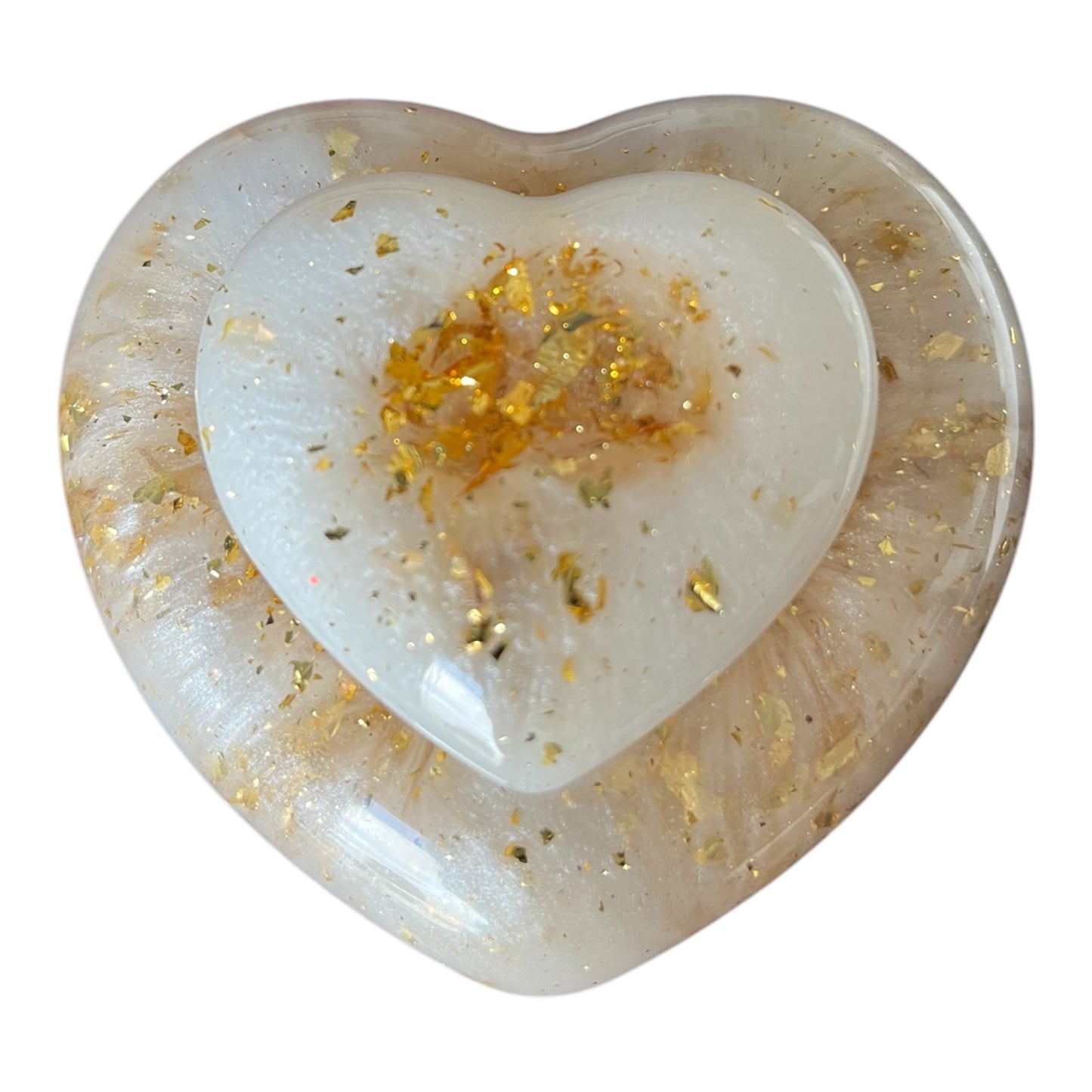 Herzdose Weiß/Gold