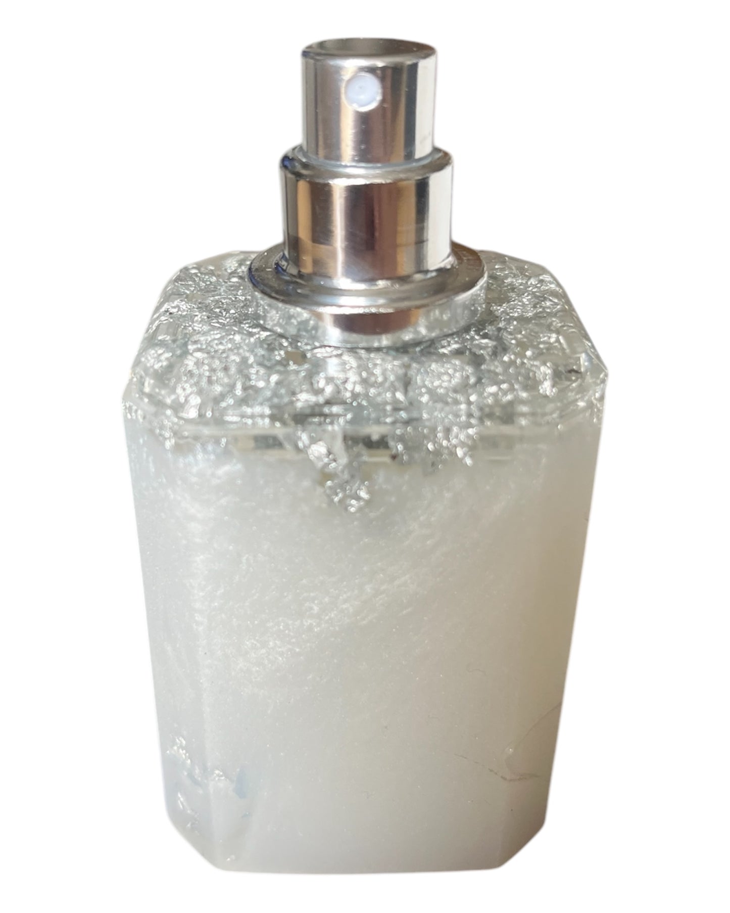 Parfumflasche mit Zerstäuber Weiß/Silber