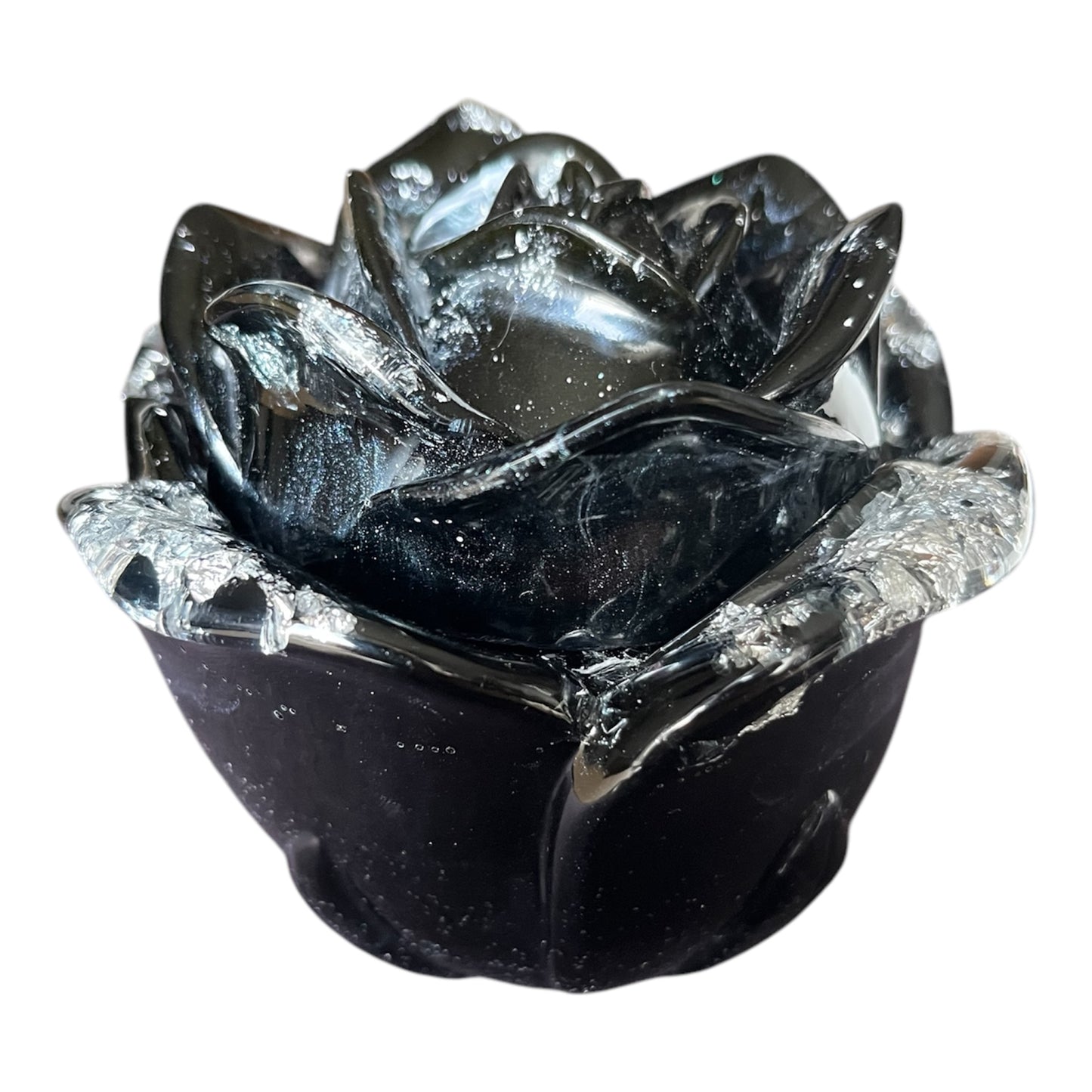 Runde große Rosendose Schwarz