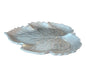 flache Blattschale Silber