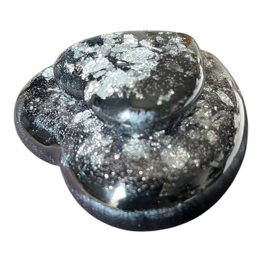 Herzdose Schwarz/Silber