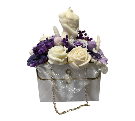 Große Blumenbox Mann lila