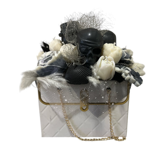 Große Blumenbox Totenkopf schwarz