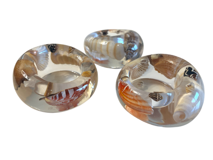 Teelichthalter  3 er Set Muschel