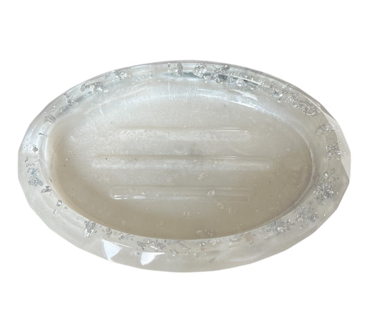 Seifenschale Weiß/Silber