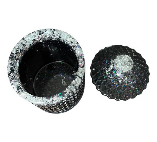 Großer Becher mit Deckel Schwarz
