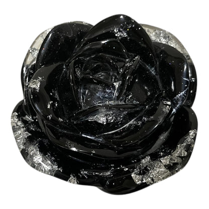 Runde große Rosendose Schwarz