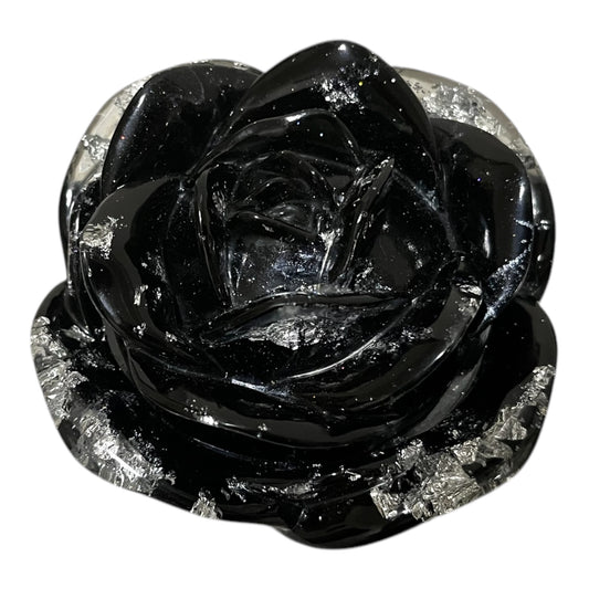 Runde große Rosendose Schwarz