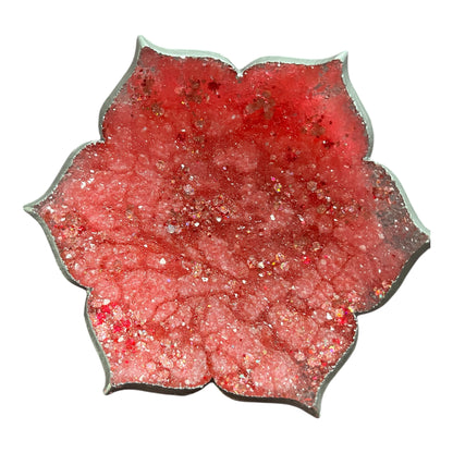 Kleine runde Kristallschale Rot