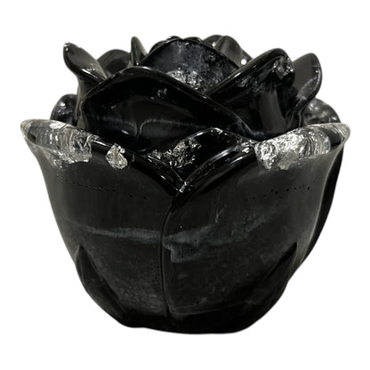Runde große Rosendose Schwarz