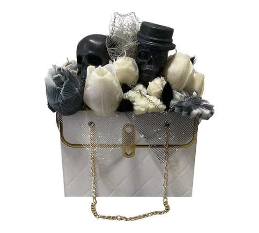 Große Blumenbox Totenkopf schwarz