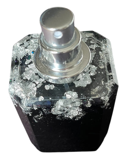 Parfumflasche mit Zerstäuber Schwarz/Silber