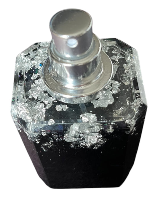 Parfumflasche mit Zerstäuber Schwarz/Silber