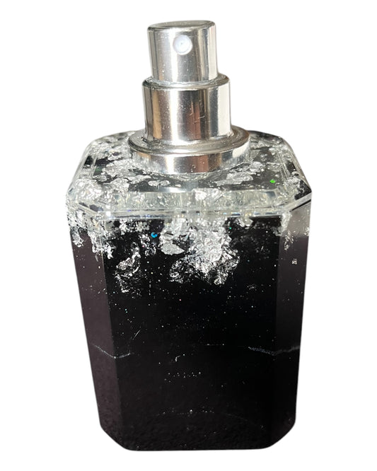 Parfumflasche mit Zerstäuber Schwarz/Silber