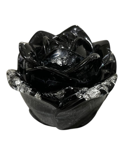 Runde große Rosendose Schwarz
