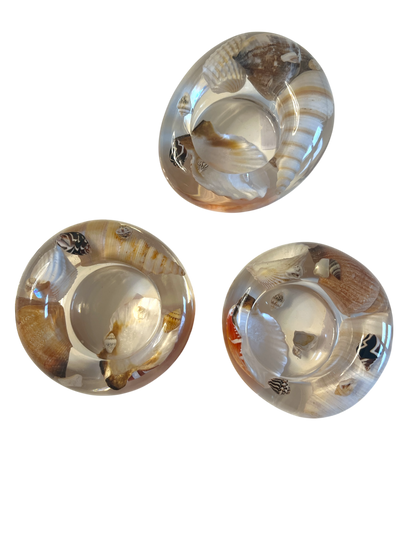 Teelichthalter  3 er Set Muschel