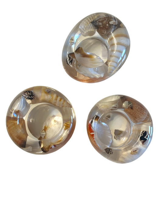 Teelichthalter  3 er Set Muschel