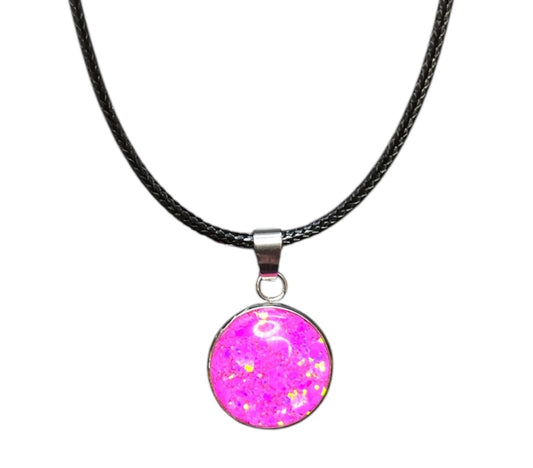 Halskette pink Glitzer