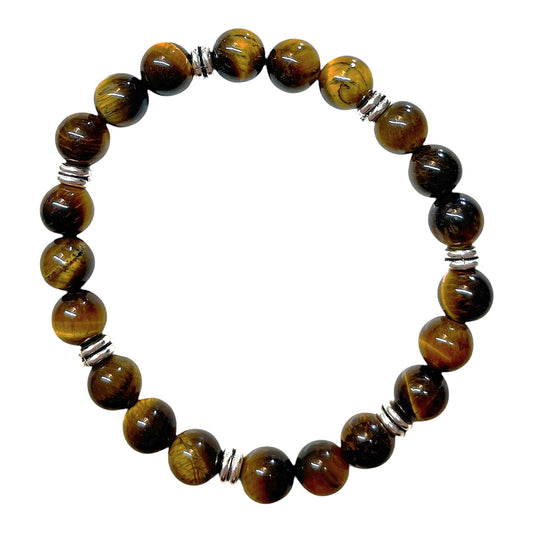 Perlenarmband Tigerauge, Ringe
