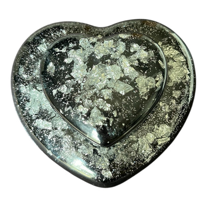 Herzdose Schwarz/Silber