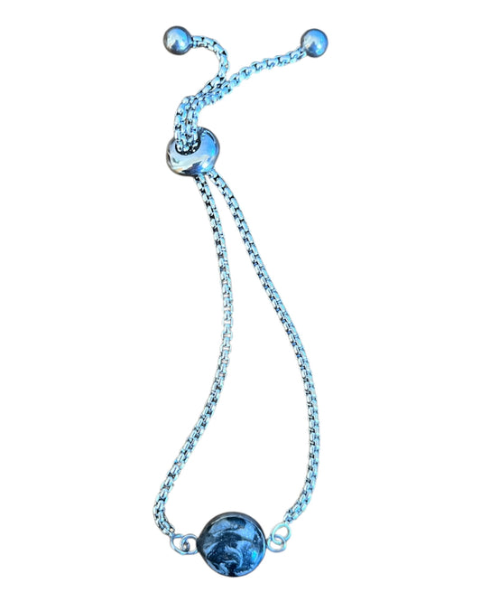 Armband schwarz/weiß marmoriert
